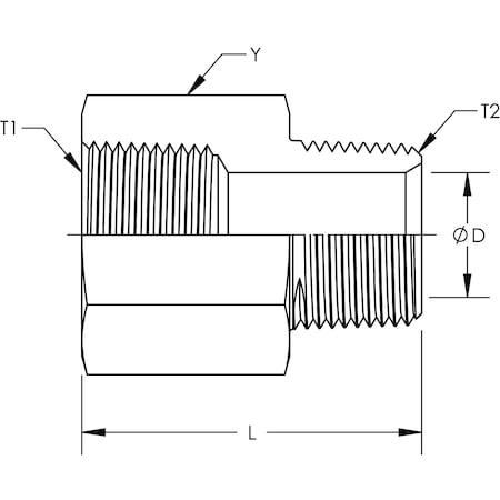 World Wide Fittings Male Pipe to Female Pipe Expander Stainless Steel 5405X08X06SS